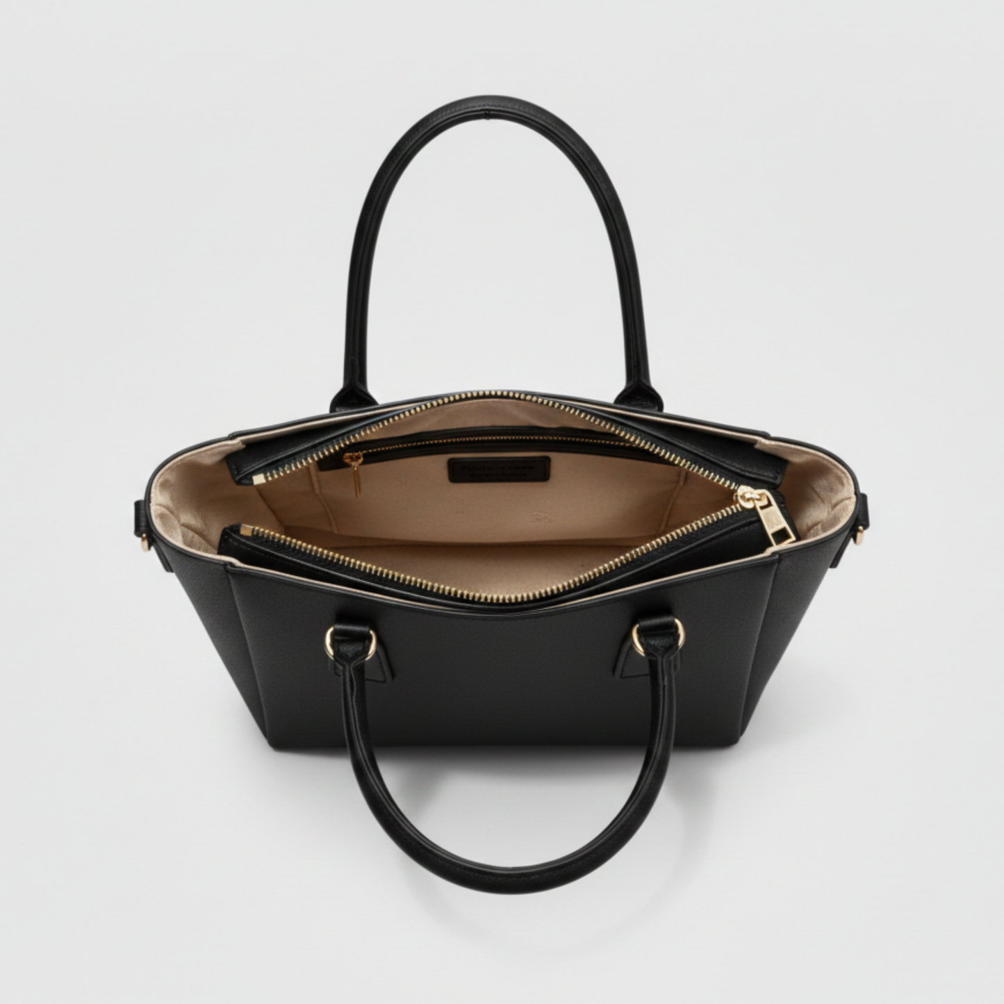 Prada Saffiano Beige Nero (Black) Leather Tote