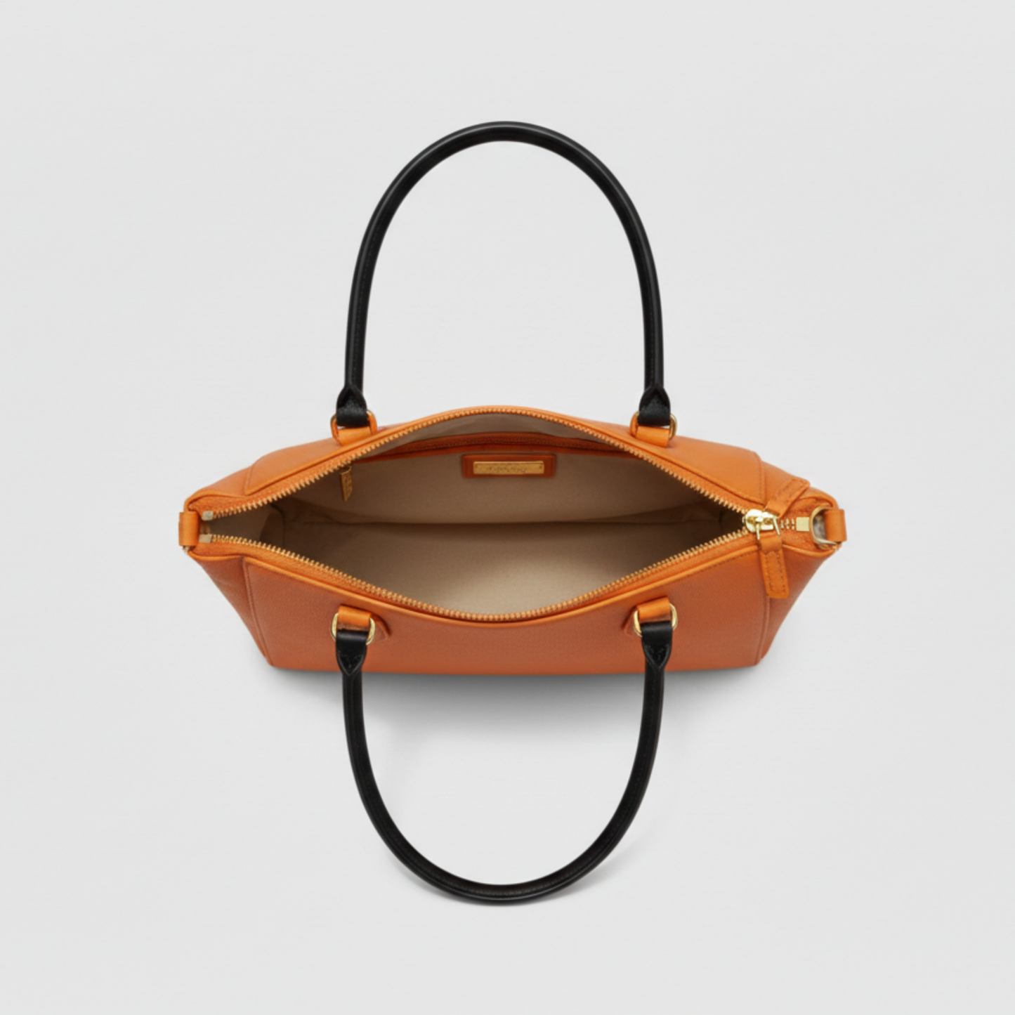 Prada Saffiano Beige Vibrant (Orange) Leather Tote