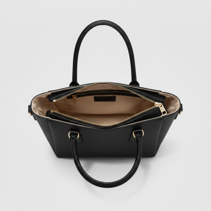 Prada Saffiano Beige Nero (Black) Leather Tote