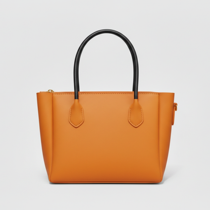 Prada Saffiano Beige Vibrant (Orange) Leather Tote
