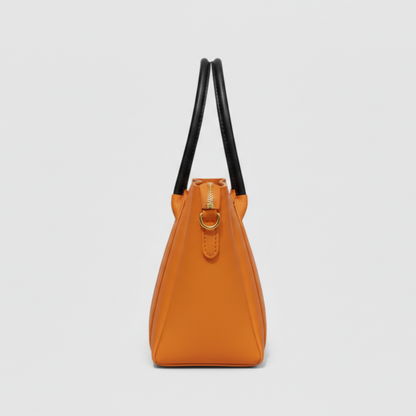 Prada Saffiano Beige Vibrant (Orange) Leather Tote