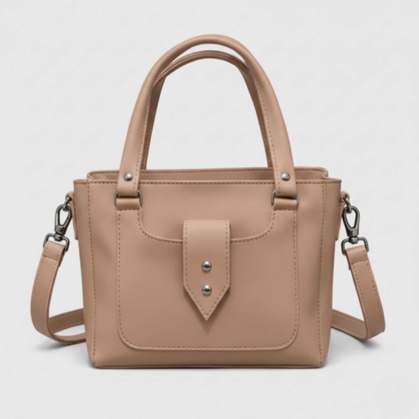 Elegant 2-Way Vegan Crossbody & Top-Handle Satchel Bag