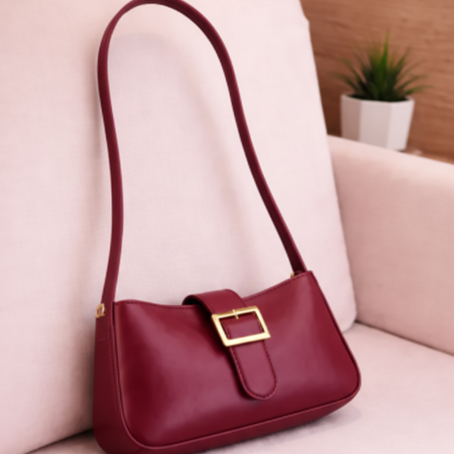 Chic Minimalist Shoulder Buckle Handbag