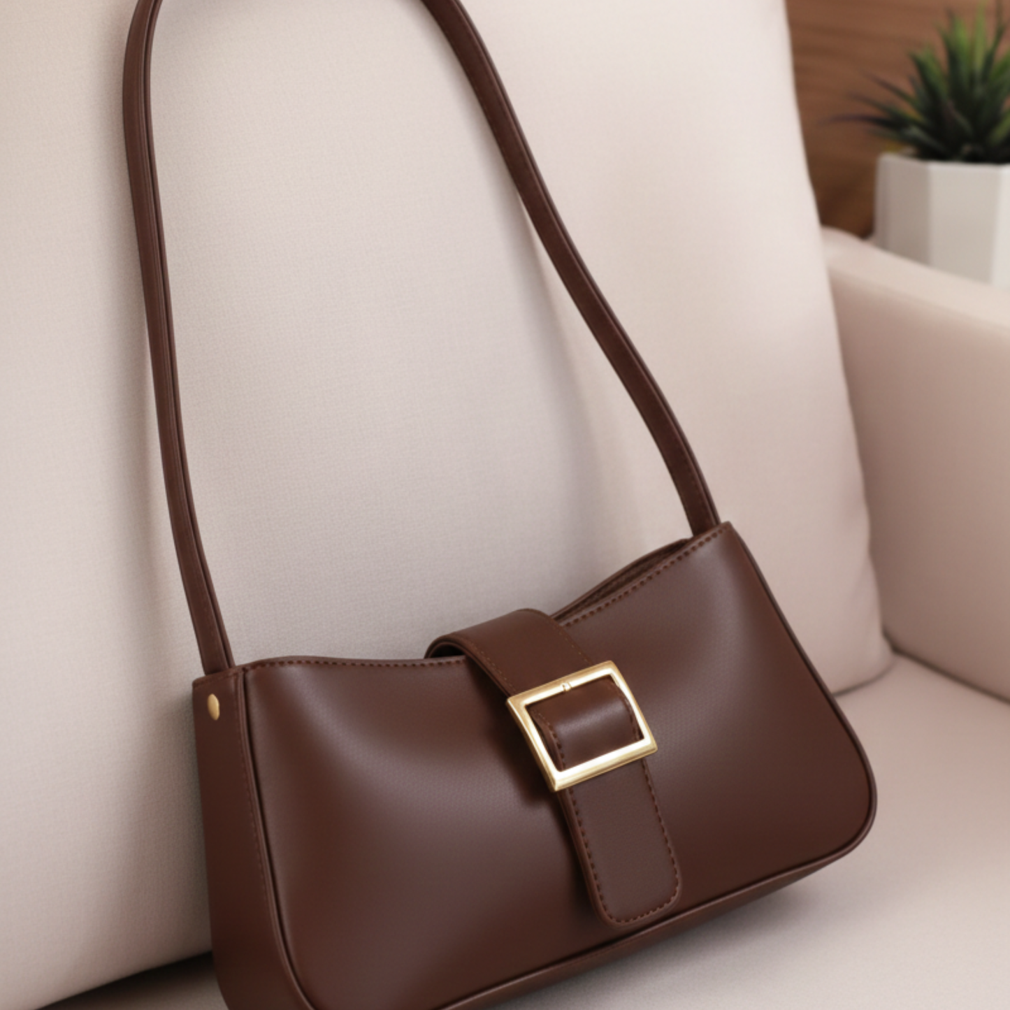 Chic Minimalist Shoulder Buckle Handbag
