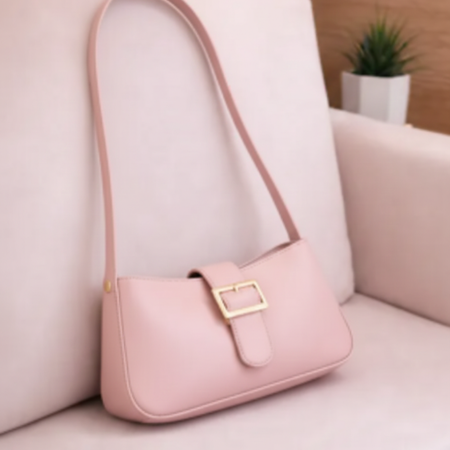 Chic Minimalist Shoulder Buckle Handbag